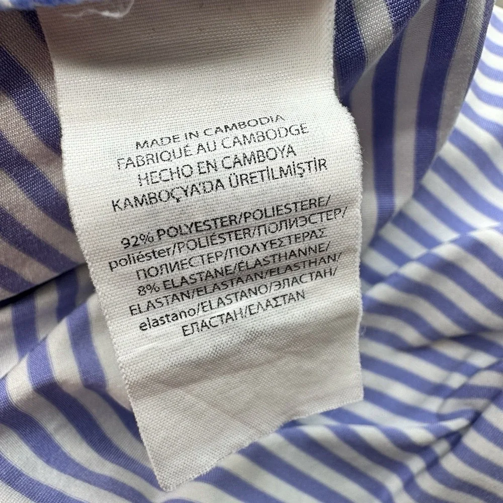 Ralph Lauren‎ RLX Performance Golf Polo Shirt Men Size Large Blue Striped Preppy